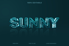 Sunny Glowing Text Effect Water Inspired 3D Typography Product Image 1