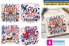 America 250 Years Of Freedom Sublimation Design,America png Product Image 1