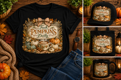 Fresh Pumpkins Daily Fall PNG Sublimation Design Product Image 2