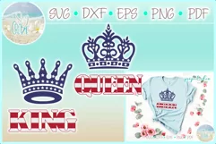 King And Queen Usa Flag Crown Svg Dxf Eps Png Pdf Files Product Image 1