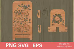 phone stand svg, stand floral ornament svg, laser cut Product Image 2