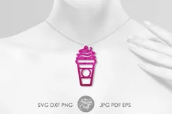 Coffee earring SVG, coffee jewelry, earrings template Product Image 2