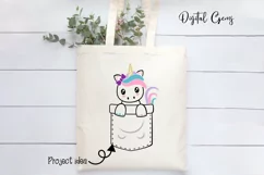 Unicorn pocket design SVG / DXF / EPS / PNG files Product Image 5