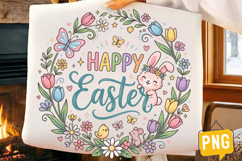 Happy Easter PNG,Happy Easter Sublimation Design Product Image 1