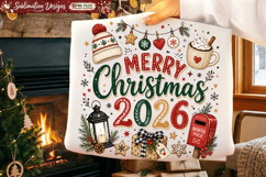 Merry christmas 2026 Sublimation Design,Merry Christmas png Product Image 1