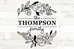 Family Monogram Name sign svg Floral Product Image 2