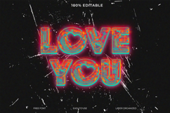 Vibrant Love You Text Graphic Design Product Image 1