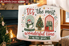 Penguin, Christmas Tree &amp; Gifts | Holiday Shirt PNG Product Image 1