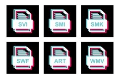 Set Of File Formats Icons Product Image 1