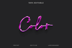 Colorful Glowing Text Effect Editable 3D Typography Product Image 1