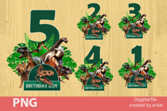 Dinosaurs birthday boy png, birthday dinosaurs png, bundle Product Image 1
