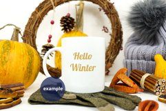 Winter coffee mug mockup, 11oz White mug mock up PSD Product Image 2