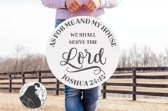 As for Me and My House SVG, Round Farmhouse Sign Cut File Product Image 1