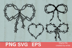Barbed wire SVG, cowboy design SVG, bow decor SVG, silhouette Product Image 1