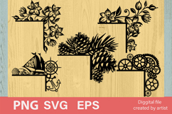 SVG door corners, SVG cutting file, laser corners, bundle Product Image 1