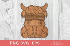 patriotic cow, longhair cow, file for cutting, cow america Product Image 1
