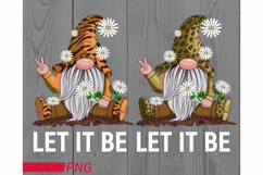 Gnome hippie leopard png, gnome hippie tiger png sublimation Product Image 1
