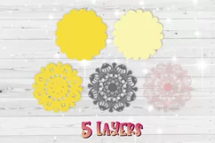 3D Layered Mandala svg mandala 3D Papercut SVG Yoga design Product Image 2
