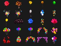 200 RED BALLOONS TRANSPARENT PNG FILES, PHOTOSHOP OVERLAYS Product Image 7
