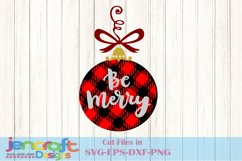 Plaid Ornament Be Merry Christmas SVG Product Image 2