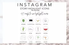 40 Instagram Story Highlights Icons in COLOUR, Hand Drawn Product Image 1