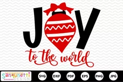 Joy to the world SVG, Christmas svg, ornament cut file Product Image 2