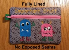 Movie Time Zipper Bag - Fully Lined, 5X7 HOOP Product Image 3