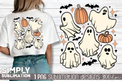 Ghosts & Pumpkins Halloween Sublimation Png | T-shirt Design Product Image 1