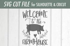 Welcome to the Farmhouse - Pig - SVG DXF File Product Image 3