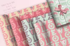 Seamless Valentine Papers Love and Xoxo 10 PNG files Product Image 2