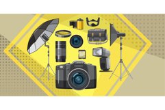 Photo studio banner horizontal, cartoon style Product Image 1