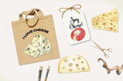 Cheese Watercolor 10 Elements Hand Painted Food Product Image 2