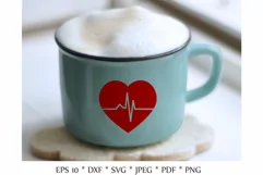 Heartbeat SVG. Line heart beat SVG. Love Product Image 2