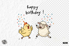 Happy Birhday Farm Animals Clipart Product Image 1