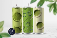 Matcha Green Tea Pattern, Matcha Aesthetic Digital Paper Product Image 2