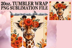 Vibrant colors 20oz tumbler wrap, Giraffe Product Image 1
