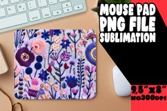 Elegant Flower Pattern Mouse Pad Sublimation Product Image 1