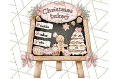 Christmas Sweet Shoppe Clipart PNG, Pastel Bakery Art Product Image 3