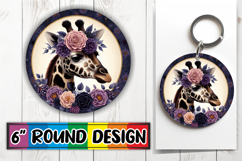 Whimsical Round Car Coaster Designs, Giraffe Product Image 1