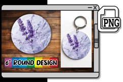 Tranquil Round Tide: Sublimation Keychain PNG Product Image 1