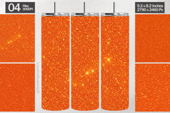 Orange Glitter Tumbler Wrap| Tumbler Sublimation Product Image 1