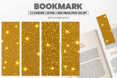 Gold Glitter Bookmarks PNG, Bookmark Sublimation Product Image 1
