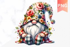 Floral Gnome Sublimation - Clipart PNG Bundle Product Image 5