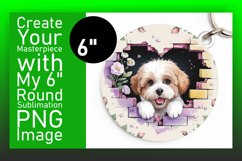 Dynamic Round Design Car Coaster PNG , Cute Dog Product Image 1