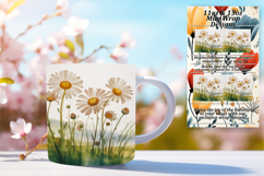 Radiant 15oz Mug Wrap Png Template , Flowers Product Image 1