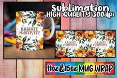 Lively afternoons 11oz 15oz sublimation wrap, Flower Quote Product Image 1