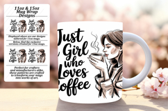 Elegant 15oz Mug Wrap Png Template , Just A Girl Product Image 1