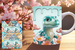 Magical 15oz Mug Wrap Png Artwork , Cute Dino Product Image 1