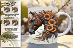 Stylish 15oz Mug Wrap Png Artwork , Horse Product Image 1