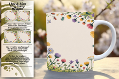 Playful Png For 15oz Mug Wrap , Flowers Product Image 1